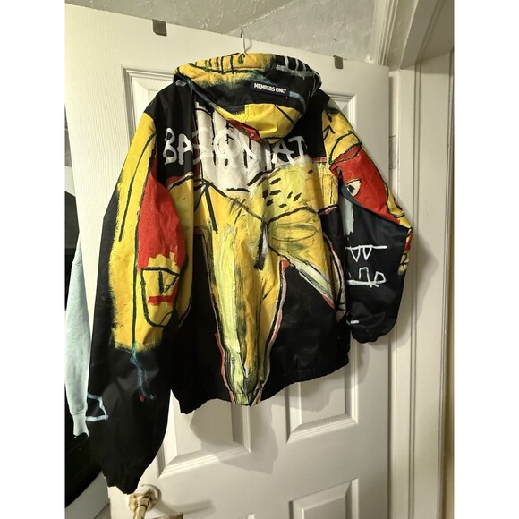 Sold Out JEAN-MICHEL BASQUIAT + MEMBERS ONLY Banana ART Print Rain JACKET Coat S - Picture 5 of 10